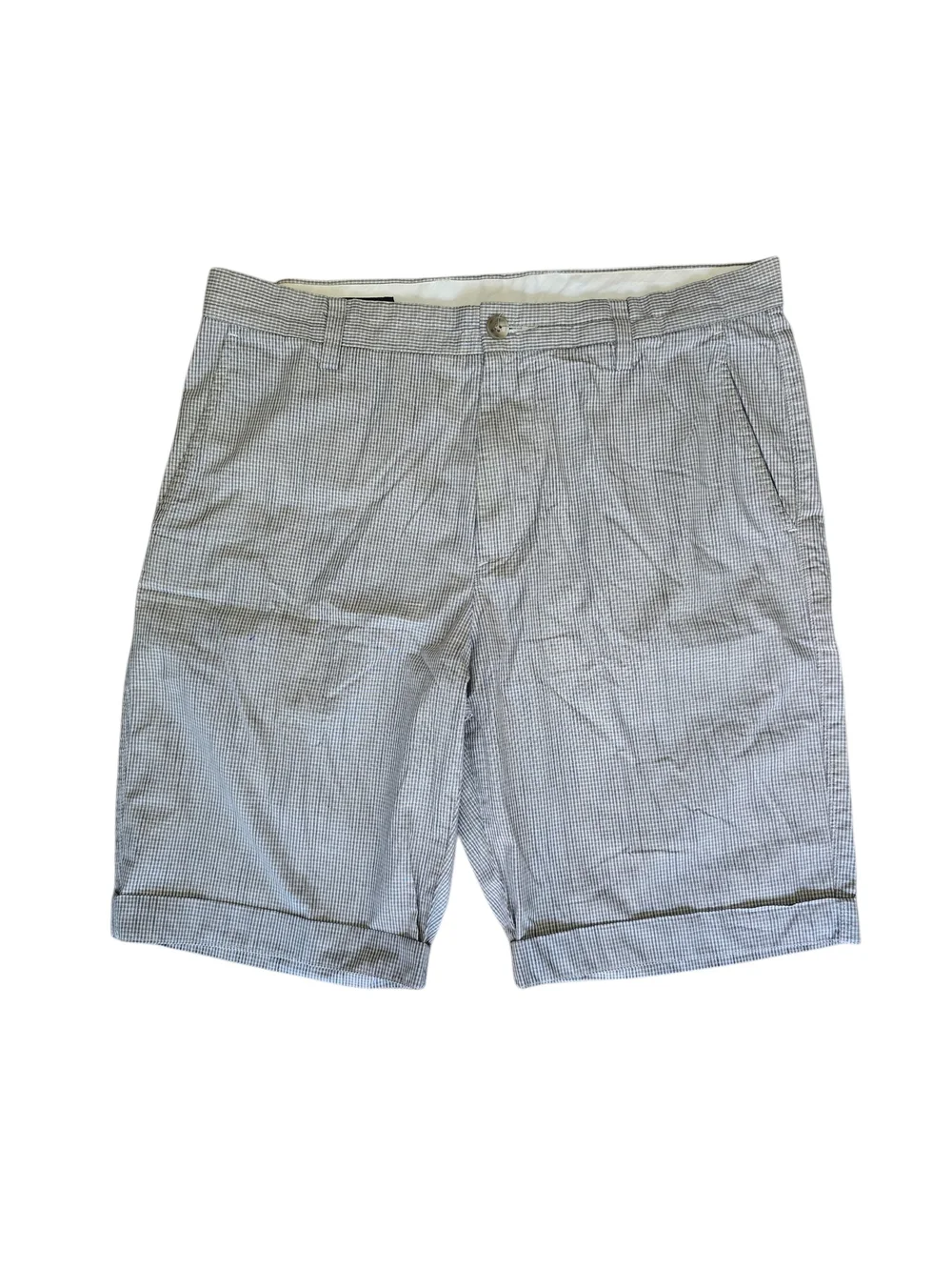 J. Crew Gingham Plaid Micro-Check Gray Shorts Mens Sz 32